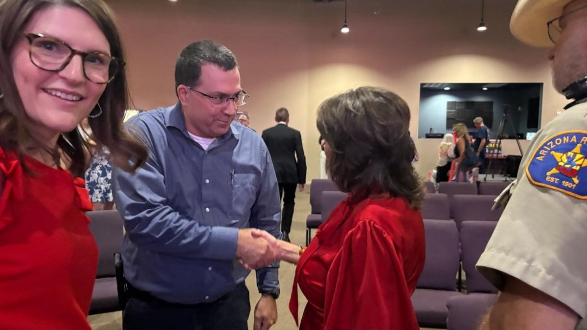 RhodesforD5's tweet photo. Jeff also got to meet Sine Kerr (Arizona Lt. Governor nominee) and Congressman Eli Crane, who gave him one of his challenge coins. It was a very special evening! https://t.co/BV5wTI4nDG