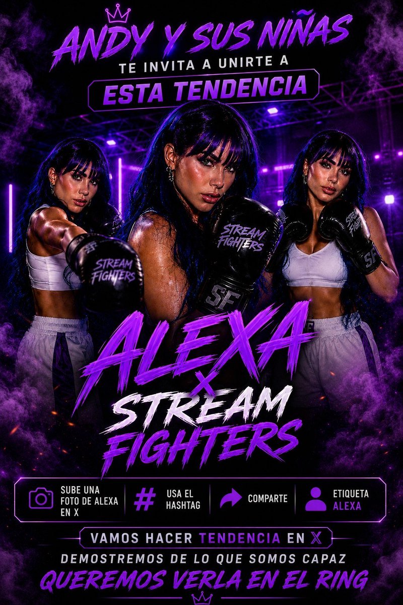 YesMolinaM's tweet photo. ALEXA X STREAM FIGHTERS 
💪🏻💜💜💜 https://t.co/9MvWius2y2