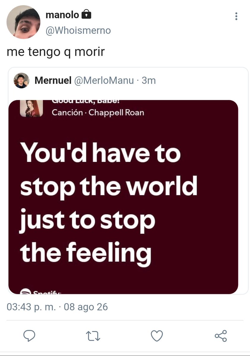 lolaperoaurera's tweet photo. -392
You'd have to stop the world just to stop the feeling https://t.co/8poJB5f3EW
