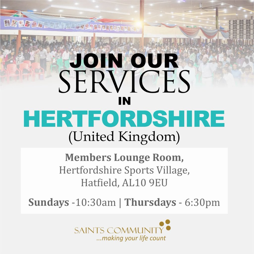 onayinka_segun's tweet photo. Hello 🇬🇧 UK

Living in Hertfordshire and its Environs ?

Saints Community Church starts services around you 

This Sunday 

See flier for more information 

In an endless Tradition of the Word and Spirit..

Making your life count 

Share with a friend 

Jesus is glorified 

Amen https://t.co/PvZeG7kh1I