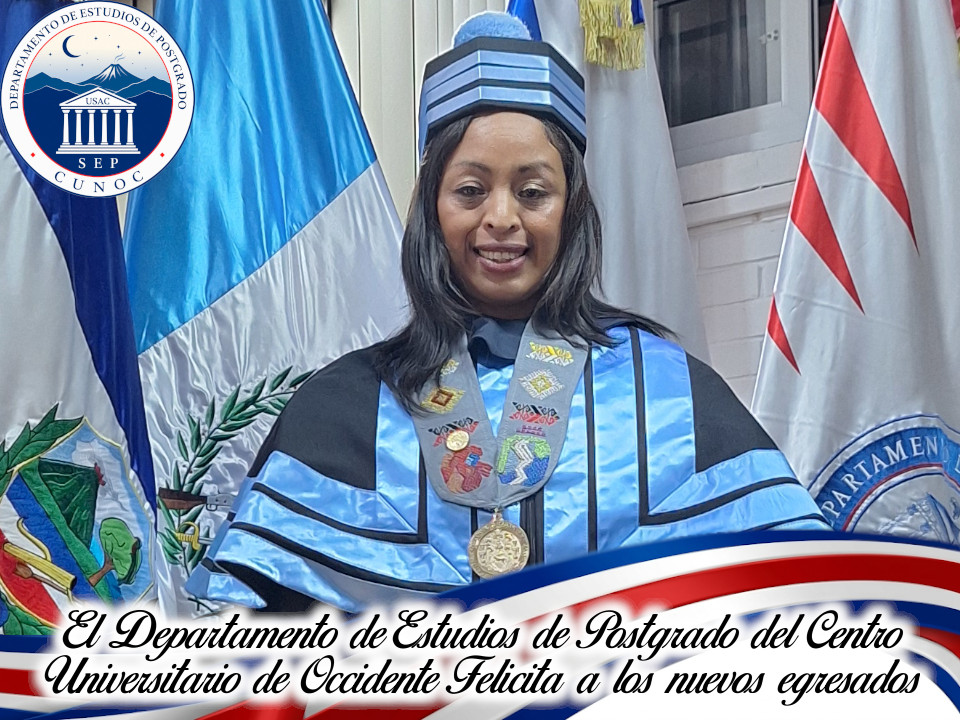 PostgradosCunoc's tweet photo. El Departamento de Estudios de Postgrado tiene el agrado de felicitar a la ahora Dra. Timotea Viviana Reynoso Tavico quién egresa del Doctorado en Doctorado en Investigación en Educación
https://t.co/DURyl36t44 https://t.co/qeAidHr63q
