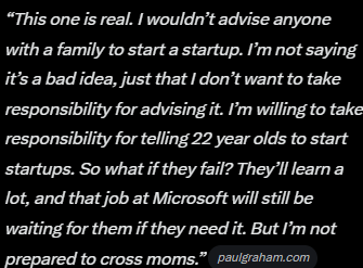 vitarktark's tweet photo. @jechacas @jiratickets Yes, *after* you make it or at least get some traction, not before that. Paul had his first kid when he was 41, I believe. https://t.co/igmuL3XgdP