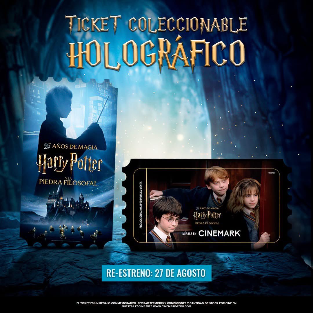 VipertoothNET's tweet photo. La carta llegó… y trae más de una sorpresa.Celebra los 25 años de Harry Potter y la Piedra Filosofal con un Ticket Coleccionable Holográfico y un Minimark que todo fan querrá tener. 
Preventa: 14 de agosto.
Reestreno: 27 de agosto.
¿Listo para volver a Hogwarts?
*Aplican tyc https://t.co/IK4tlvZdzL