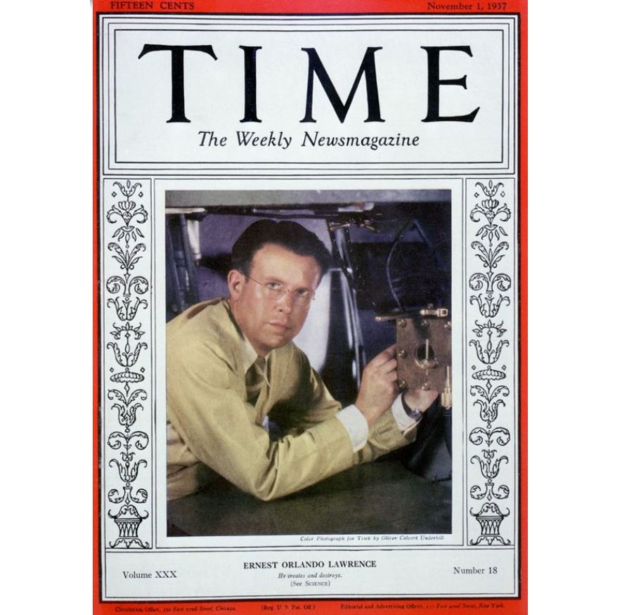 CalBearsHistory's tweet photo. Ernest O. Lawrence, Professor of Physics 1928-58, was born August 8, 1901. He founded @BerkeleyLab &amp; won the 1939 Nobel Prize in Physics for inventing the cyclotron. His work on uranium-isotope separation was key in the Manhattan Project. The element Lawrencium is named for him. https://t.co/IFVSzkfAWL