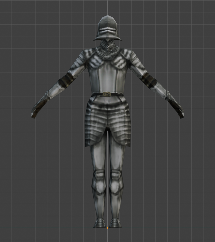 DeveloperTom1's tweet photo. After a 2 year break from 3D, I've started to learn #blender !

Here's a low-poly Knight, for the PS1 / PSX !

Currently 527 tris, so I'll be looking to lower it more where I can soon.

#3d #gamedev #ps1 https://t.co/SRvLjgIIpx