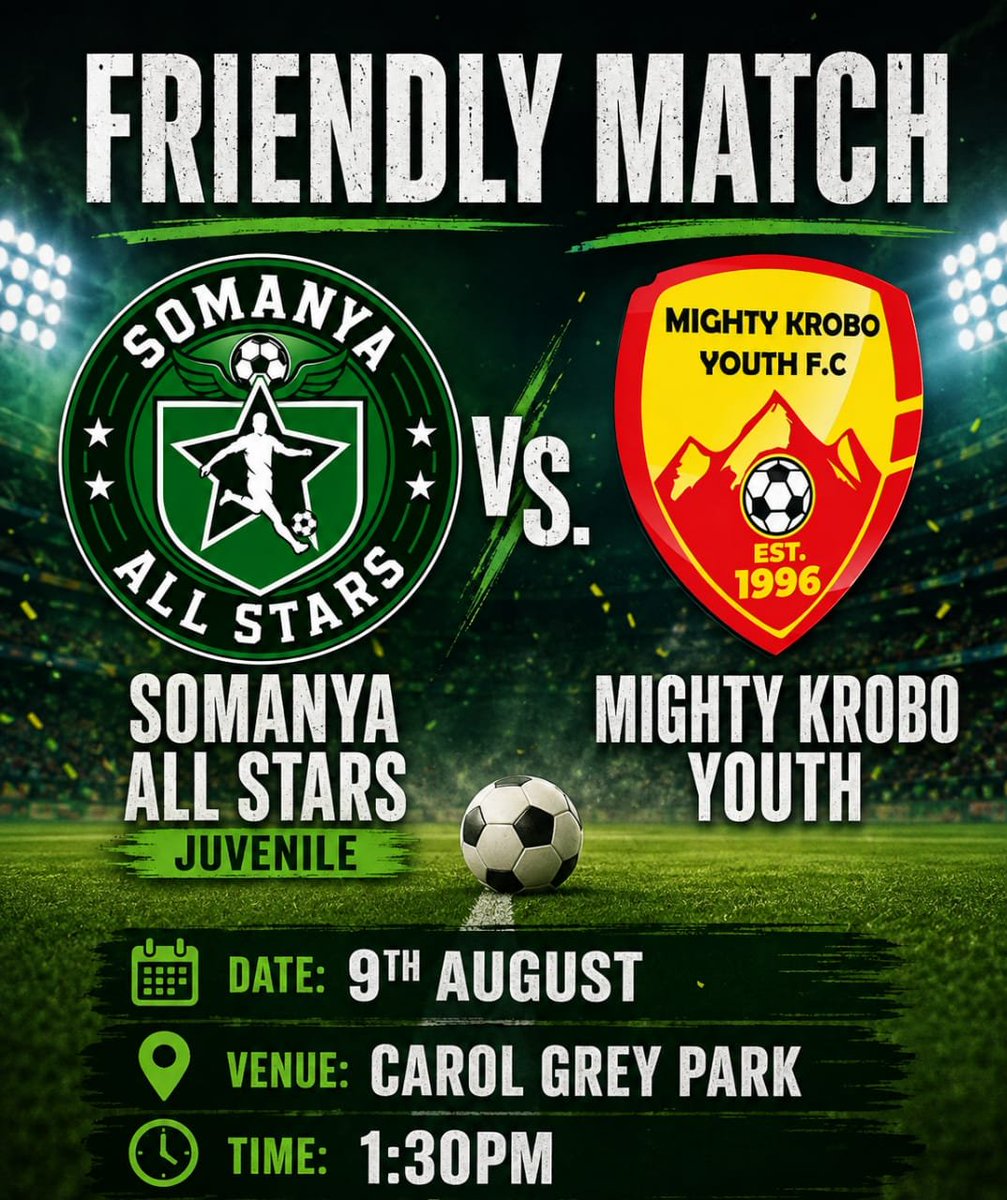Kroboyouthfc's tweet photo. Away friendly tomorrow! ⚽🔥
Our young Mighty Krobo boys are on the road as we face Somanya All Stars Juvenile at Carol Grey Park tomorrow, 9th August, with kickoff at 1:30 PM. https://t.co/jwW5qfEazq