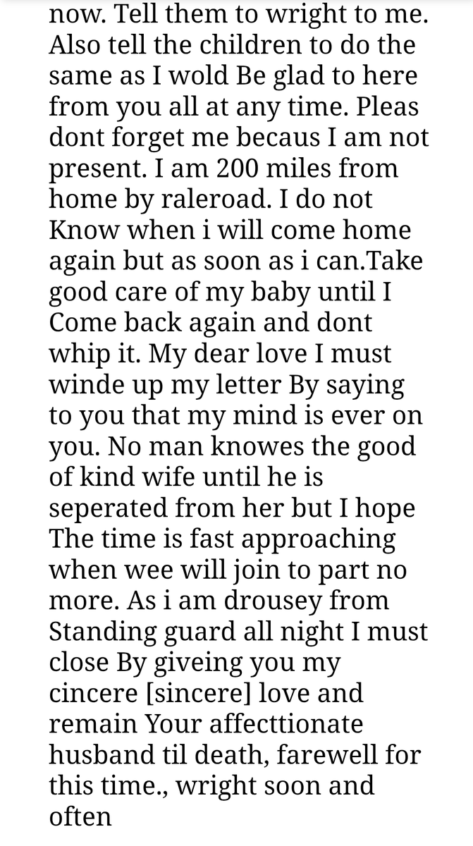 plodq's tweet photo. An affectionate letter from an ordinary soldier in the american civil war to his wife https://t.co/1k9fxa86FE