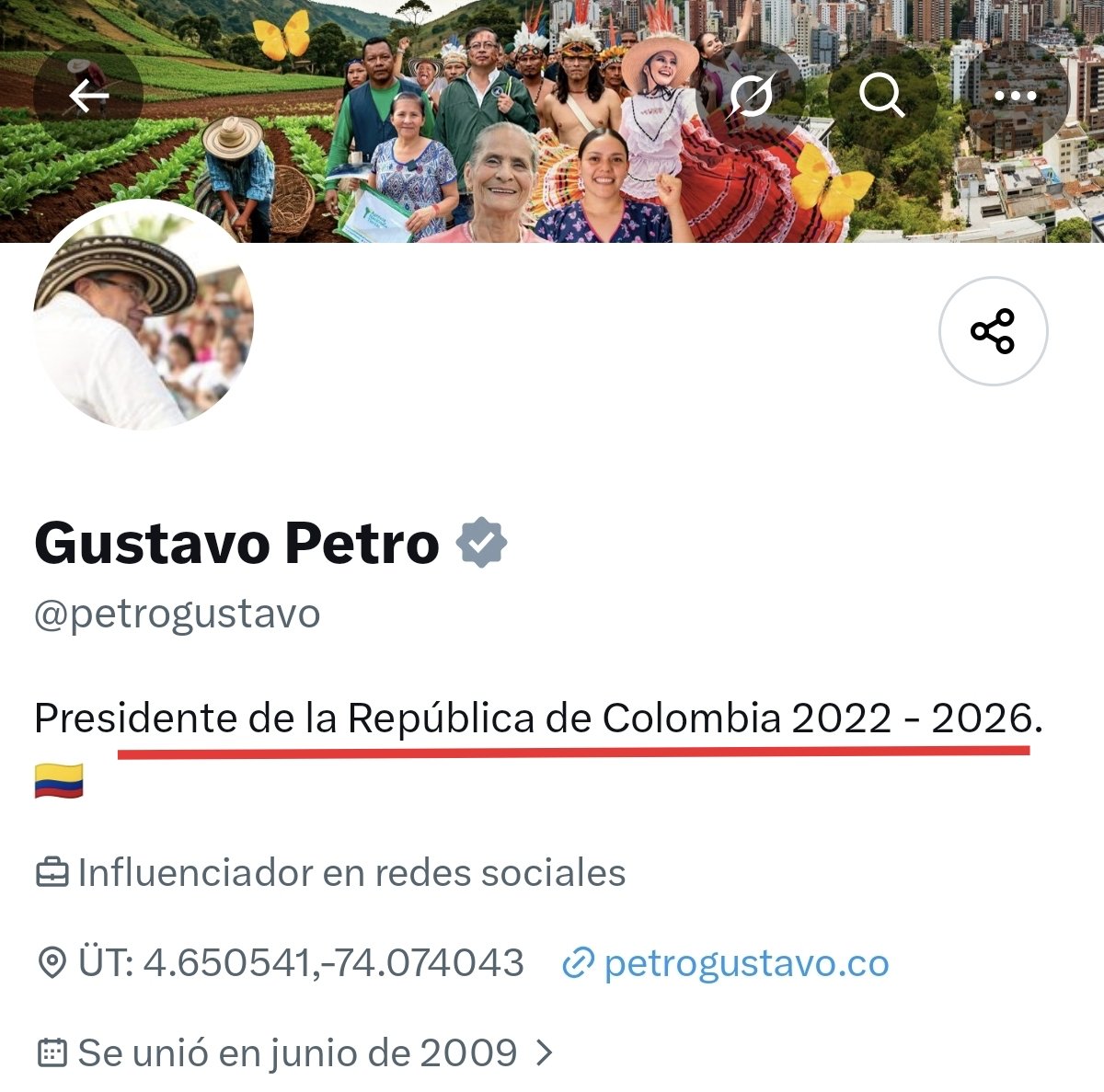 santiuribedel10's tweet photo. ¿Y este payaso por qué no ha cambiado la descripción de su perfil?

@petrogustavo deje de suplantar cargos que no ostenta. https://t.co/INr8ZvCnPk