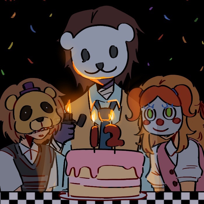 Mmmmmcccc00's tweet photo. happy 12th birthday to fnaf!! ive been so elated with all the announcements we got today!!
#fnaf #fnafanart https://t.co/aieFnbXiRX