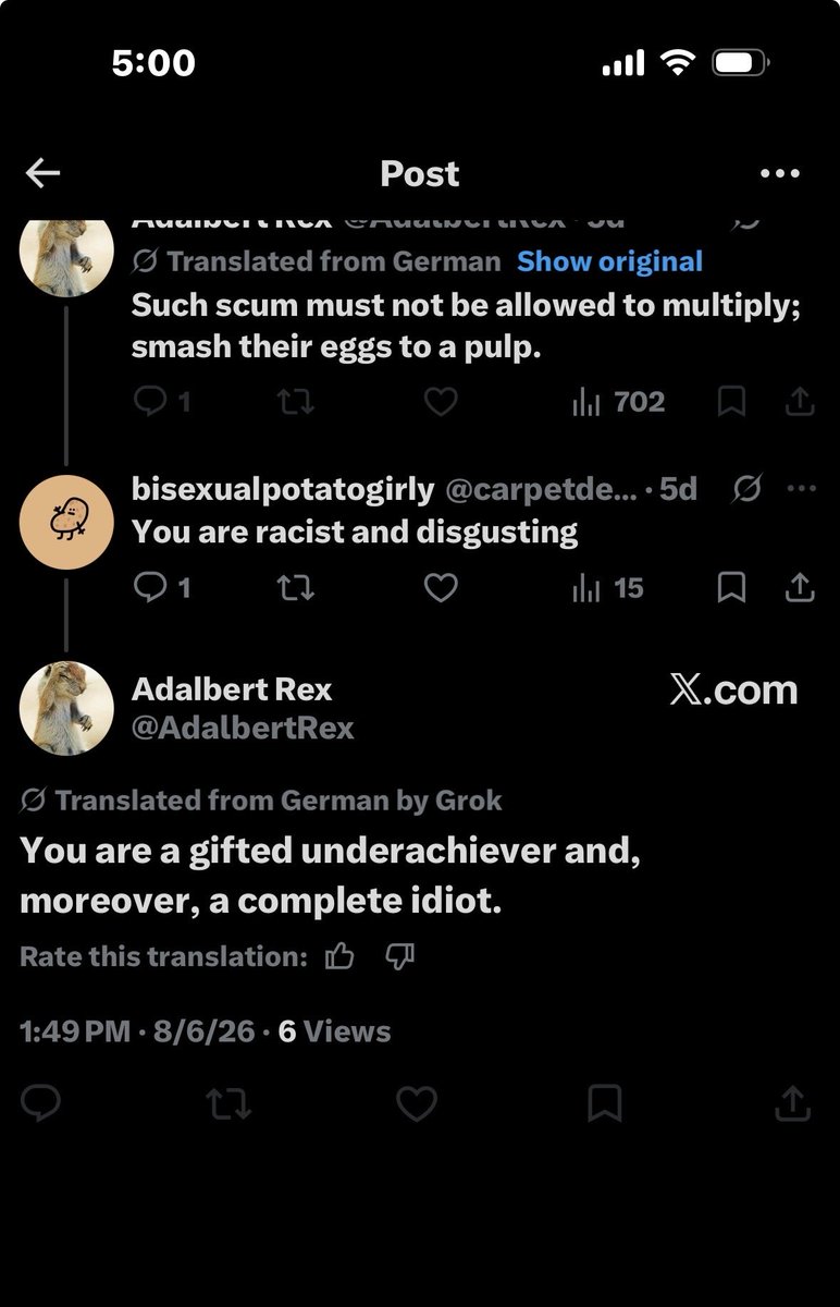 Abstractdraw666's tweet photo. @AdalbertRex You’re a coward who blocks people because you can't  have a good response! YOUR A BITCH! HAHA!🤣 https://t.co/RdW4zohlYl