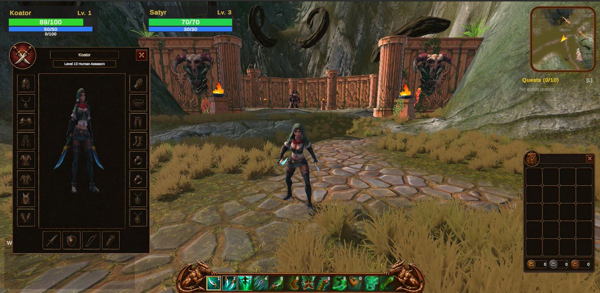 PlayLovae's tweet photo. CharacterEquipmentUI and BackpackUI now functionally working and finished.
The character screen now features a live 3D model with idle animation and full mouse drag rotation. Backpack opens/closes properly and the 20 slot layout is fully functional. #LoVae #IndieDev https://t.co/8HqP2WB4UP