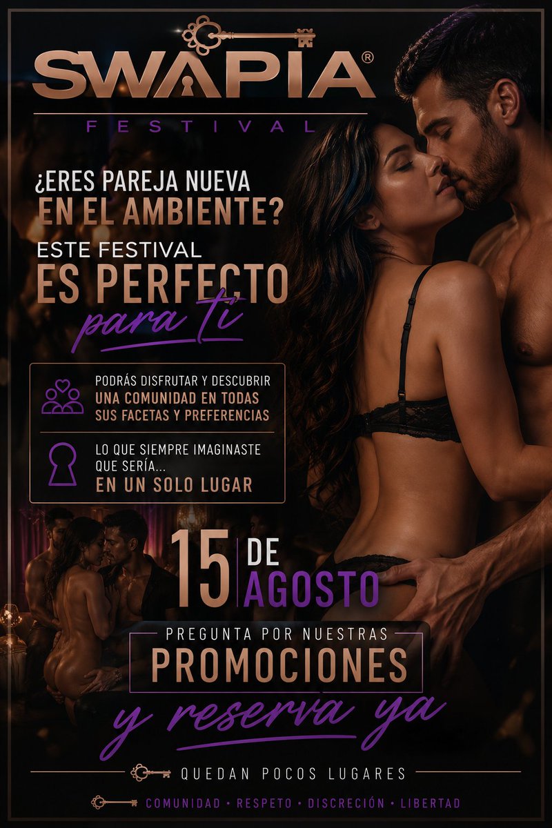 SWapiaMty's tweet photo. ¿Nuevos en el ambiente?
Entonces SWAPIA FESTIVAL es para ustedes.
Descubran una comunidad donde caben distintas formas de vivir, explorar y disfrutar.
🔥 15 DE AGOSTO
🎟️ Pregunta por nuestras promociones.
🔐 Quedan pocos lugares.
¿Se atreven a descubrir lo que siempre imaginaron? https://t.co/ZFYSDazCHF
