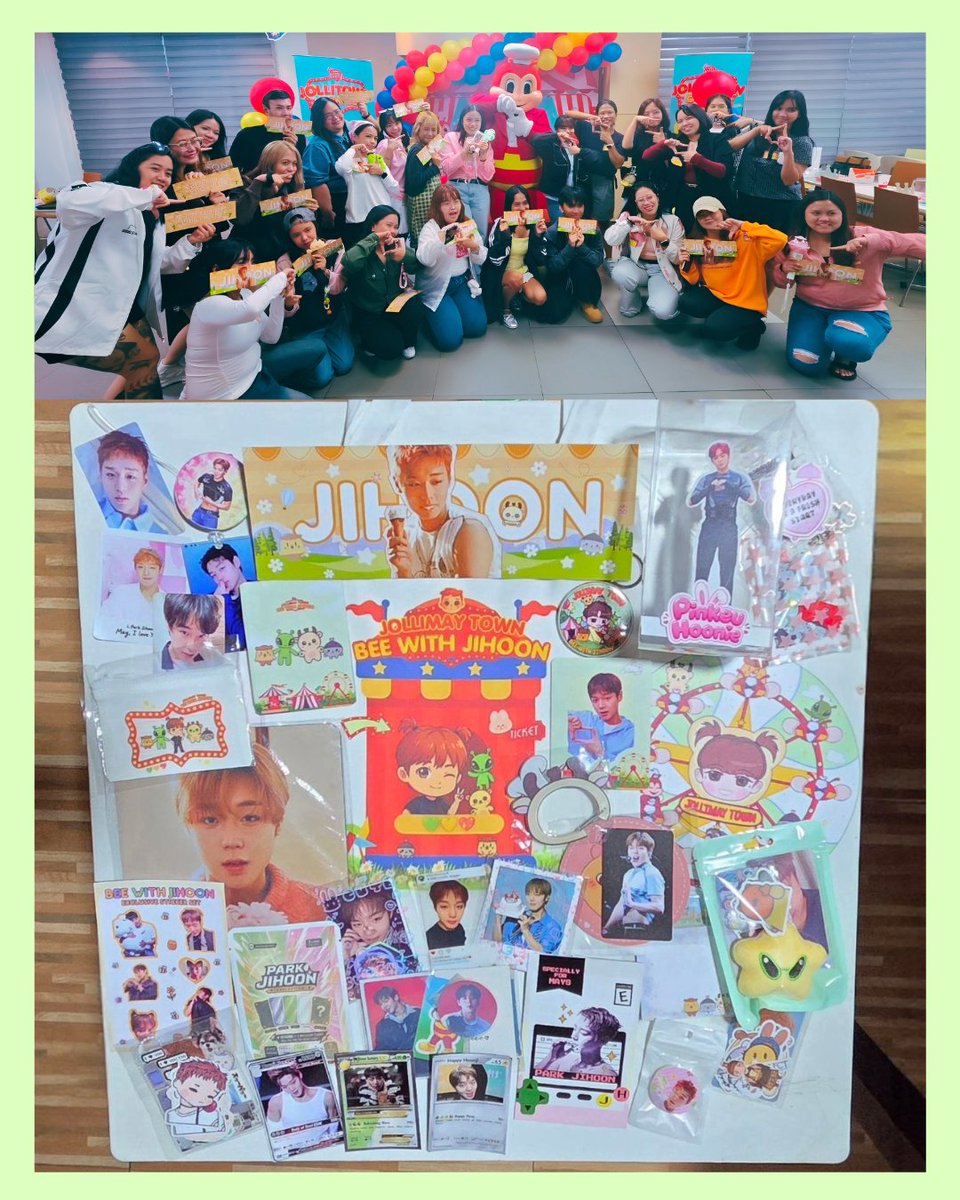 miso_enji's tweet photo. Still processing how fun #JolliMayTown #BeewithJIHOON was! 'Twas nice meeting fellow #MAY who gave loads of freebies! Jollibee with #MATADOR helped cure fancon frustrations! And huge thanks to @withphmays for organizing &amp; letting me design the pubmats!💚💛💖 See you next time!😉 https://t.co/bBFE5QwAl0