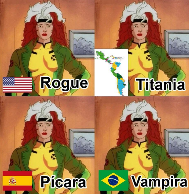SiteJamesons's tweet photo. VOCÊS SABIAM? A Vampira é um dos melhores exemplos, no universo dos quadrinhos, de como os nomes de heróis podem ser traduzidos de formas distintas em diferentes idiomas.

O nome da Vampira ao redor do mundo:

Estados Unidos: Rogue
França: Malicia
Hungria: Vadóc
Polônia: Ruda
Dinamarca: Parasit
Países latinos de língua espanhola: Titania
Espanha: Pícara
Brasil: Vampira

O nome original da personagem é Rogue, que carrega interpretações como “trapaceira”, “maliciosa” ou “astuta”. Só que aqui cabe um contexto importante: a Vampira não surgiu como heroína. Sua primeira aparição nos quadrinhos foi como vilã, junto da Irmandade dos Mutantes, enfrentando os Vingadores. Só depois que ela acabou sendo acolhida pelos X-Men.

No Brasil, a adaptação para Vampira, feita pelo lendário tradutor Jotapê Martins, aproximou a identidade da heroína de seus poderes: ela “suga” as habilidades e memórias de quem toca, tornando o título mais sugestivo e fiel à sua essência.

E aí, você sabia dessa? Nos siga para mais curiosidades sobre os X-Men.