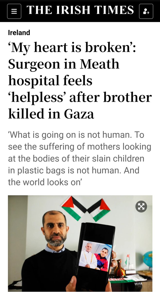 JoeTruzman's tweet photo. Hamas published an obituary today for Ahmed Faisal Rafaat Abu Marzouq.

In Feb. 2024, @IrishTimes reported on an Irish-based surgeon whose brother was killed when an “Israeli bomb hit a refugee camp in Rafah.”

That brother was Ahmed Abu Marzouq, a Hamas member. https://t.co/Tfed2RB8EG
