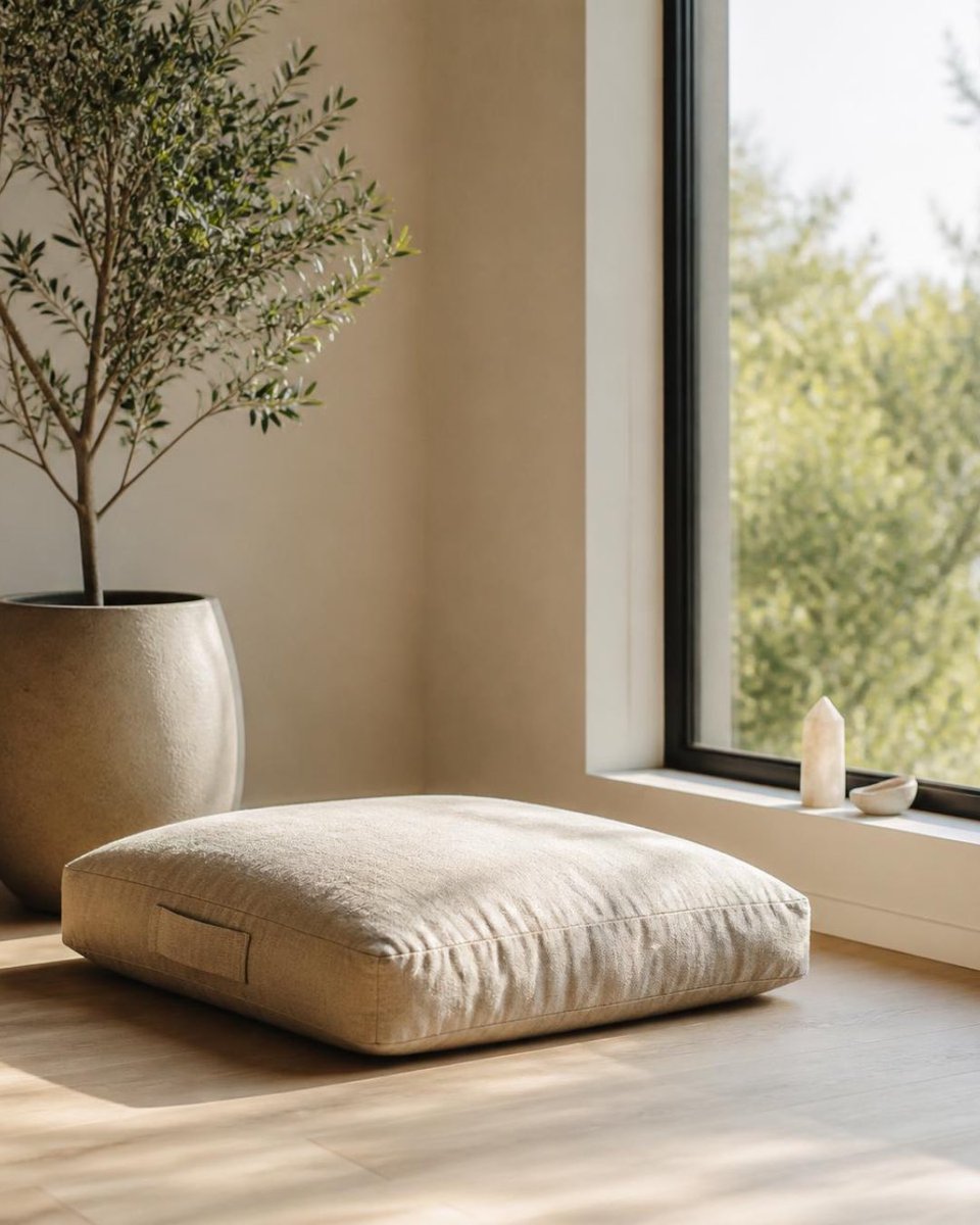 maisonetsante's tweet photo. Not every wellness space needs equipment. A corner by a window. A cushion on the floor. Enough quiet to take ten slow breaths. We design for stillness as carefully as for movement. #breathwork #stillness #maisonetsante https://t.co/oiZHBVYlL8