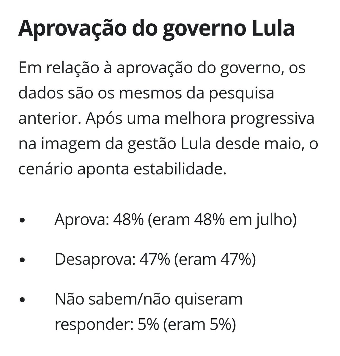 ivantuita's tweet photo. 🔸BOLSONARO EM AGOSTO DE 2022:

✅ Aprova: 37%
❌ Desaprova: 57%

🔸LULA EM AGOSTO DE 2026:

✅ Aprova: 48%
❌ Desaprova: 47% https://t.co/JRRy71fxUn