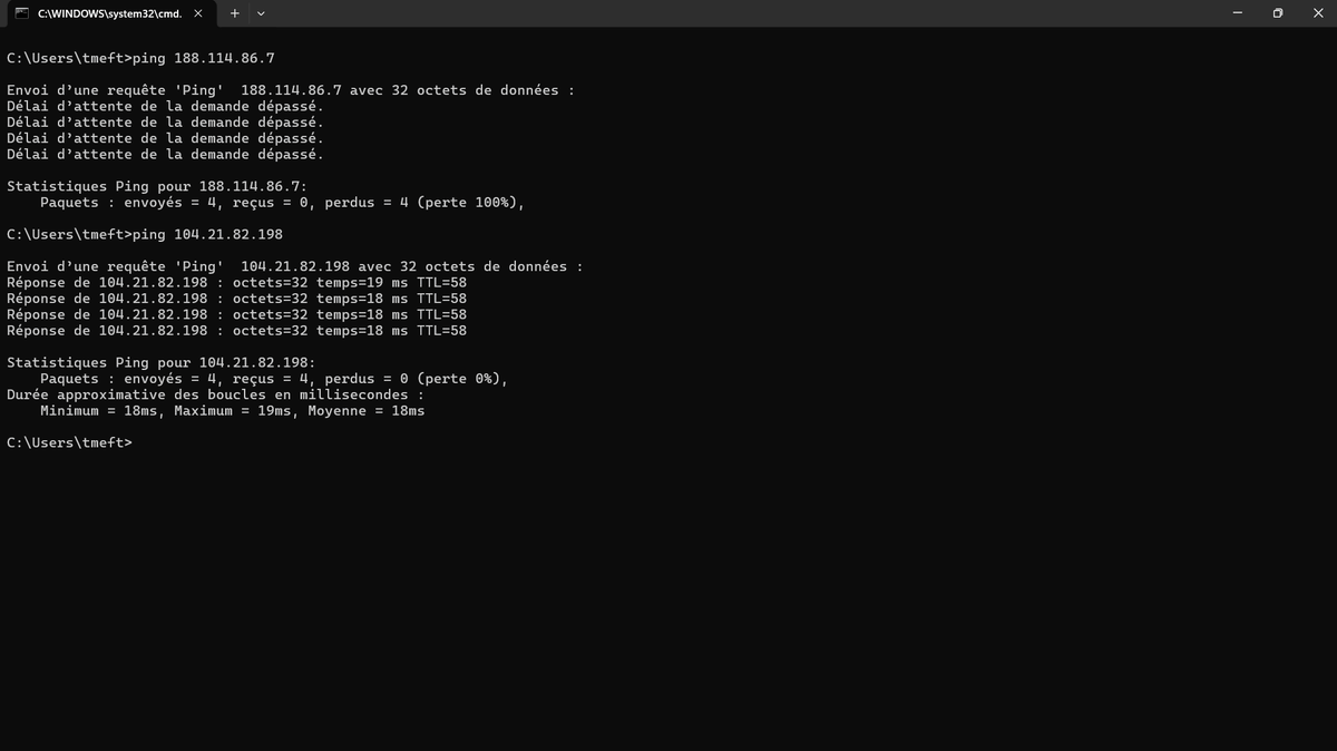 tayeb_500's tweet photo. @Cloudflare  i feel there's a blocking in algeria telecom side. if i dont use 1.1.1.1 or 1.0.0.1 dns, my web site point to 188.114.86.7, and this ip dont pass achross algeria telecom network, but if i use CF dns, my site point to 104.21.X.X, and this work perfectly. check it out. https://t.co/bbvBlU3vwu