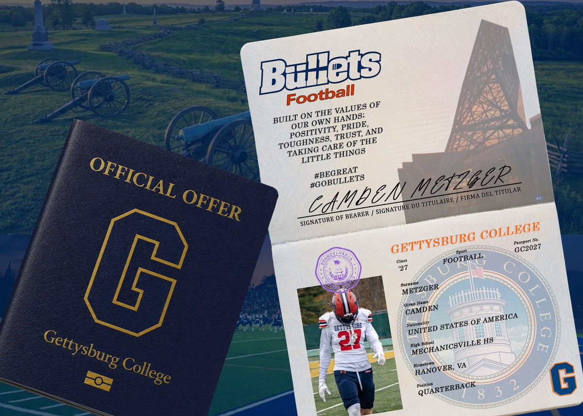 CamdenMetzger12's tweet photo. #AGTG after a great conversation with @Coach_Kavy and @Coach_MikeGreen I am blessed to receive my second offer from @GburgFB 
@mvillehighfb @WillVapreps @804Varsity @PrepRedzoneVA @QBHitList https://t.co/eiB66E0UvG