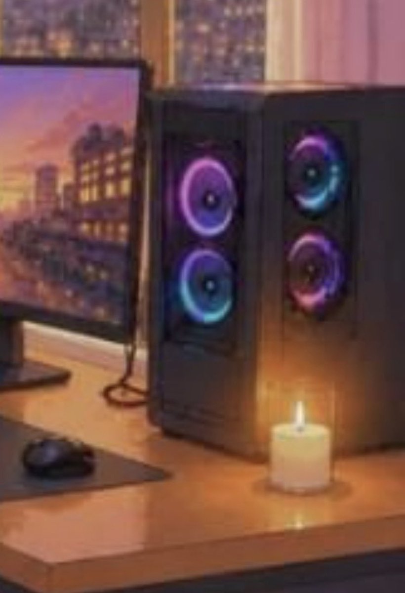 BakaSortof's tweet photo. Example 5
GenAI Streaming Overlays
(Weird animations, incorrect PC tower, melting objects, desk has no leg space). https://t.co/bfUGxwowuq