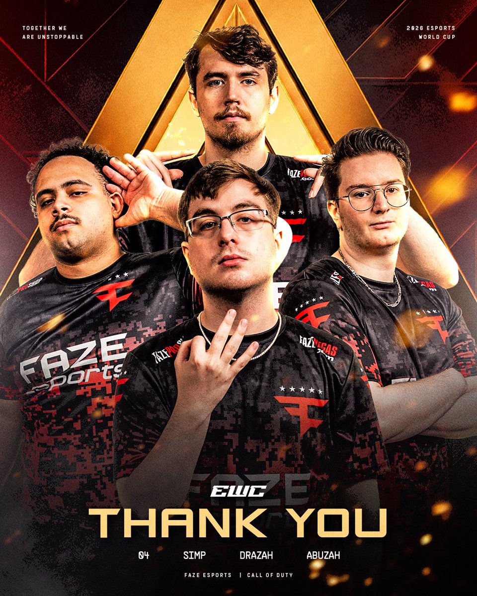 FaZe_Vegas's tweet photo. We officially bow out of EWC. Unfortunately didn’t get the cherry on top to an incredible season. Thank you to the best fans in the world for all your support this year ❤️

#FaZeUp https://t.co/qCM3OTiNwk
