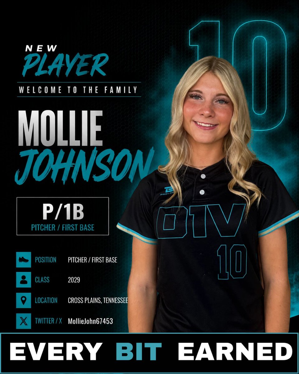 D1Vision_Bandy's tweet photo. **Player Announcement** 

We would like to welcome Mollie Johnson and her amazing family, to our family! Mollie brings a powerful arm, a fierce competitive spirit, and a ton of talent to the circle, while also being a lock down defender at first base! Boom!!! 💣 https://t.co/qBVw0HdUzd