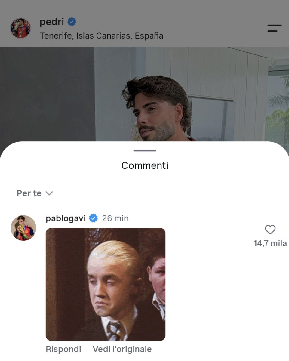 w_a_v_i's tweet photo. Gavi under Pedri's new post because he really wants to express his opinion 👻 https://t.co/E6fCfhha4w
