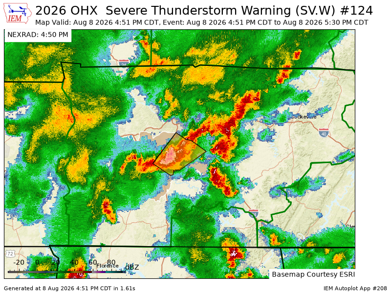 iembot_ohx's tweet photo. OHX issues Severe Thunderstorm Warning [wind: 60 MPH (RADAR INDICATED), hail: 0.75 IN (RADAR INDICATED)] for Maury, Rutherford, Williamson [TN] till 5:30 PM CDT https://t.co/PedzljlkRv https://t.co/AvJguF6tOe