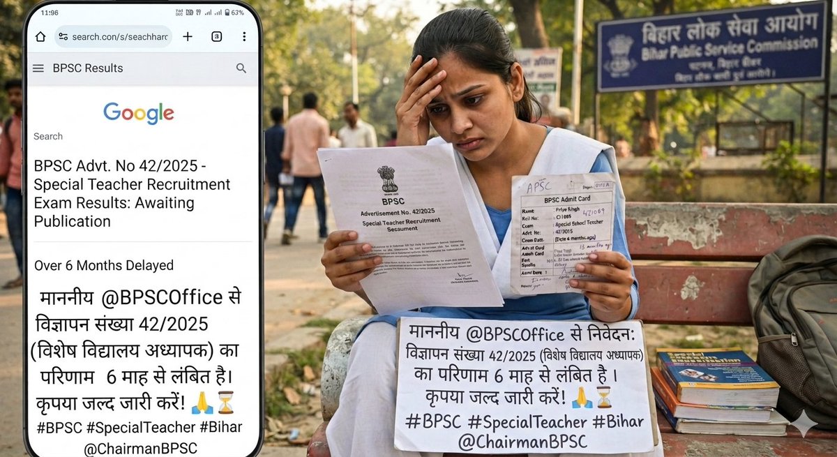 Shyamsu27903432's tweet photo. माननीय @BPSCOffice से आग्रह है की विज्ञापन संख्या 42/2025 विशेष विद्यालय अध्यापक भर्ती परीक्षा हुए करीब 6 माह से अधिक समय हो चूका है  अतः आपसे निवेदन है की जल्द से जल्द विज्ञापन संख्या -42/2025 का परिणाम जारी करें🙏 @BPSCOffice @BiharEducation_ https://t.co/e2GNo7dkqd