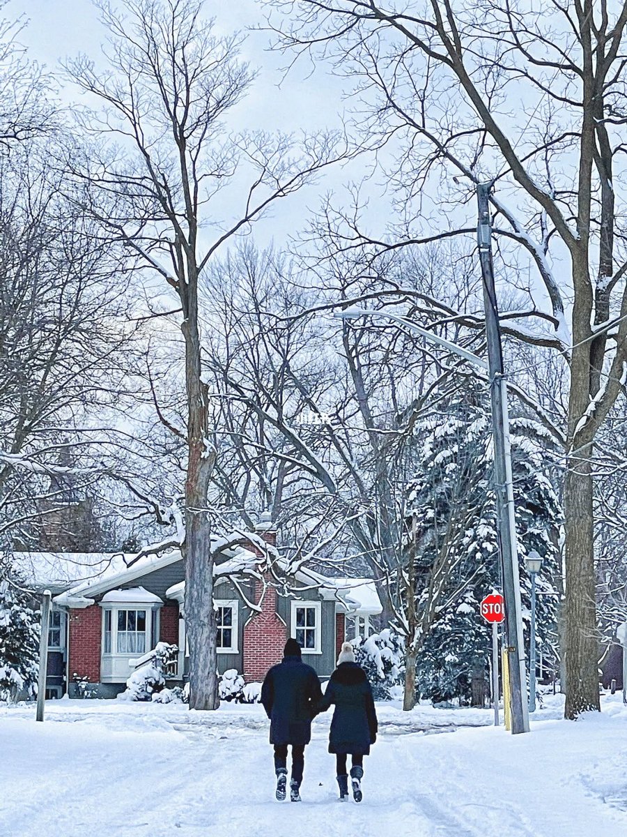 IPramest's tweet photo. The first snowfall of the season just painted the whole street white—crunchy steps and warm cocoa waiting for you! https://t.co/Fnk92H5y7U