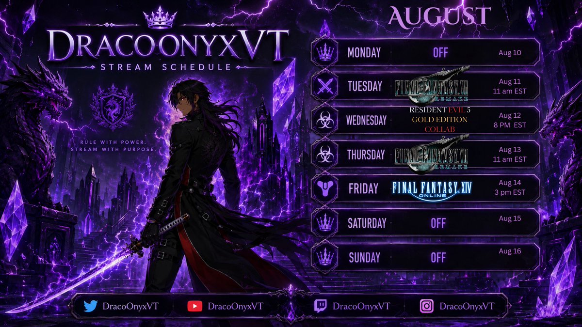draco_2923's tweet photo. New Stream schedule for next week! 
https://t.co/ruWA92a1hx
#vtuber #twitchstream https://t.co/GzxYj4ek81