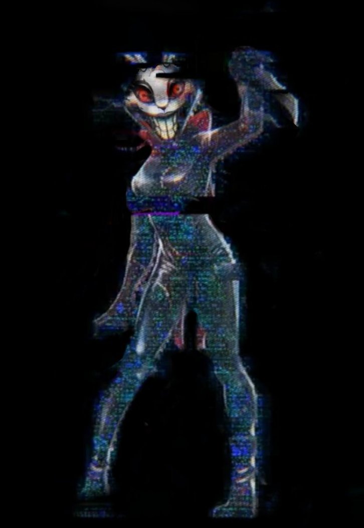 cario55555's tweet photo. New Vanny design is freaky but I really hope they have the latex suit be used for horror by having her use some Cheshire Cat shenanigans.

Also can we call her Harebrain Vanny until we get an actual name because we cannot let something like Glitchtrap happen again. https://t.co/EpBfbalHRL