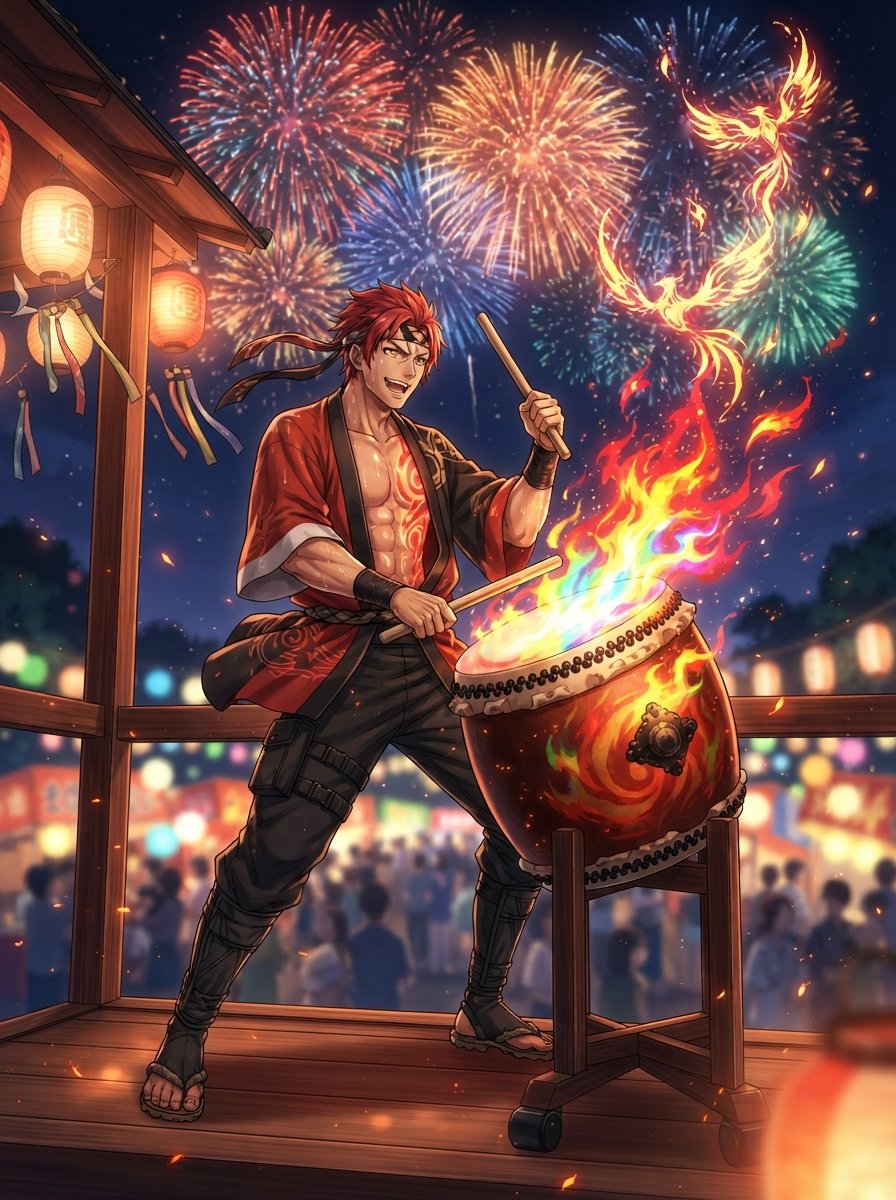yasuhiro_'s tweet photo. #このタグを見た人はAIイラスト曲名あいうえおリレーしましょ 

す→
スターマイン（Da-iCE）

祭りとか花火とか炎色反応とか、こいつにぴったりじゃないですか😤

あぁ 一発じゃ足りないのかい？（足りません）

次の方は「せ」でお願いします https://t.co/iTConblkUS