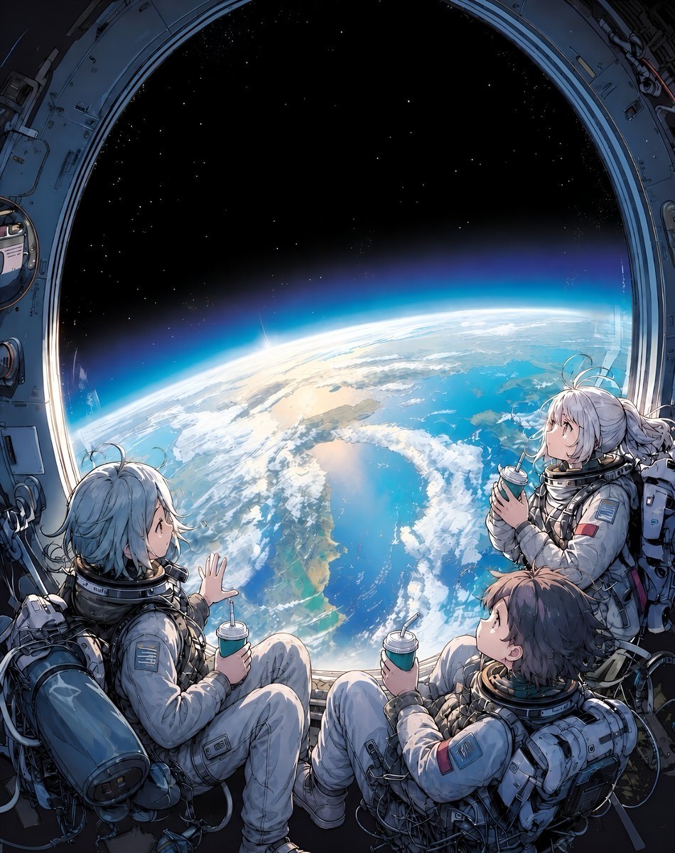 norizo0510's tweet photo. #宇宙旅行AIイラストコンテスト

『この星を、好きになる旅。』

雲の白も、海の青も、宇宙からなら全部が絶景になる。
いつか大切な人と、この美しさを分け合える日へ。
次の旅先は、地球がいちばん輝いて見える場所。 https://t.co/BmUHEY0hJz