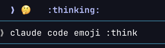 devdeckard's tweet photo. TIL you can drop emojis into claude code https://t.co/jYm3orLlvM