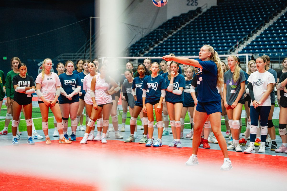 NAUVolleyball's tweet photo. Thank you to everyone that joined us at camp this summer! We hope you had a blast, because we certainly did. Looking forward to seeing you at 7,000 ft next year! 🏐💙💛

#RaiseTheFlag | #BigSkyVB https://t.co/77dKAgKLjv