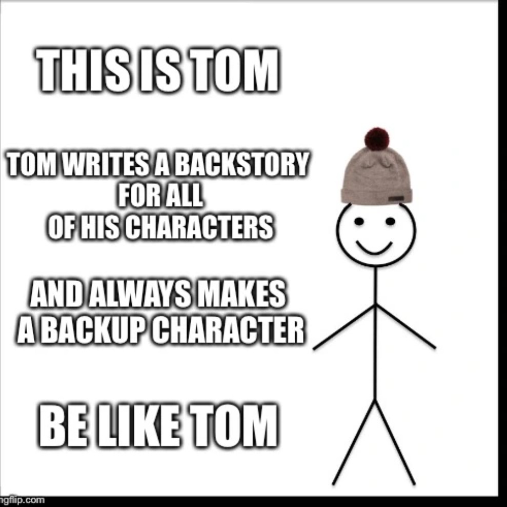 GaryD20Games's tweet photo. Tom has a backup character for his backup character's backup character.

Fuck Tom. 🤨 https://t.co/Asif4hNxQI