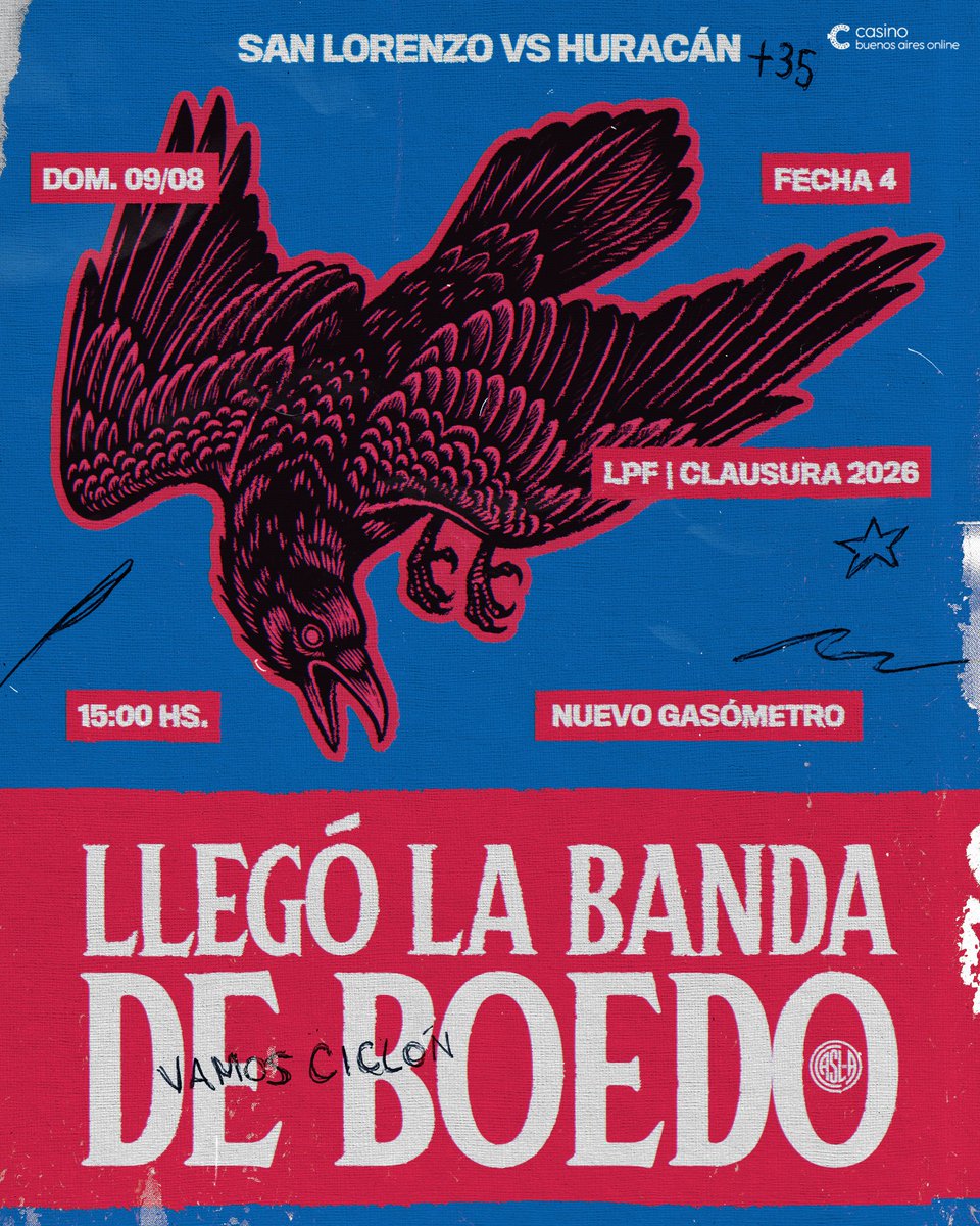 SanLorenzo's tweet photo. ¡HOY JUEGA EL CICLÓN! https://t.co/Nl0fQIsRhU