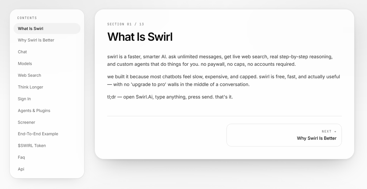 SwirlChatAi's tweet photo. The vision behind https://t.co/jFf2hKZKku goes beyond AI chat.

We’re building a unified AI workspace with reasoning models, live web search, agents, integrations, plugins, and more, all in one place.

The goal is simple: make powerful AI technology accessible and easy to use.

Still early. Much more to come.
