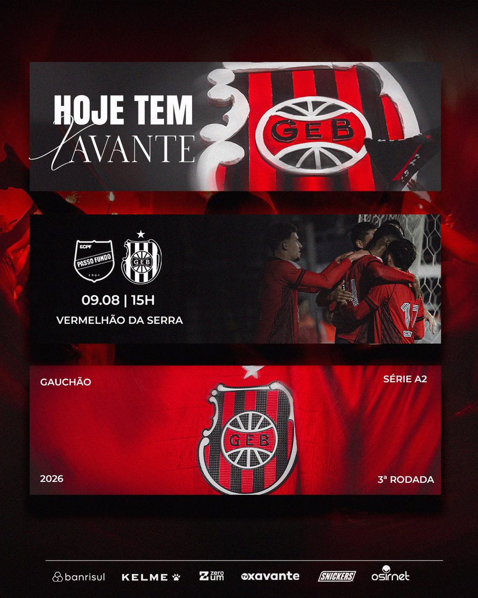 GEBrasilOficial's tweet photo. HOJE TEM XAVANTE! 🔥🇹🇹

⚔️ Passo Fundo
🏆 Gauchão Série A2
🎯 3ª rodada
🏟️ Vermelhão da Serra
🕑 15h
📺 FGF TV (Youtube)

#XavantePeloAcesso
#HojeTemXavante
#PFUxBRA https://t.co/ref88Ii78i
