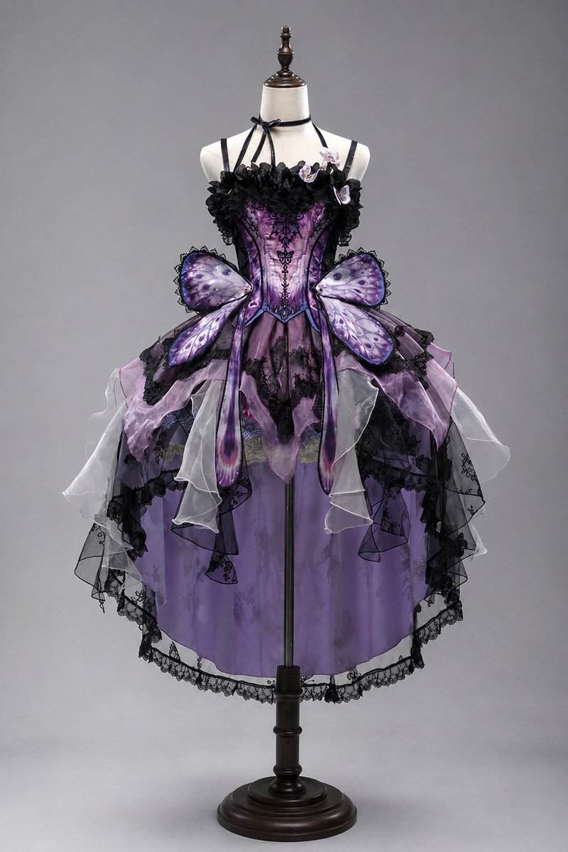 Belchic7's tweet photo. 🦋💜蝶の羽を纏うゴシックプリンセスドレス🖤🦋 https://t.co/l1c98JPoYO