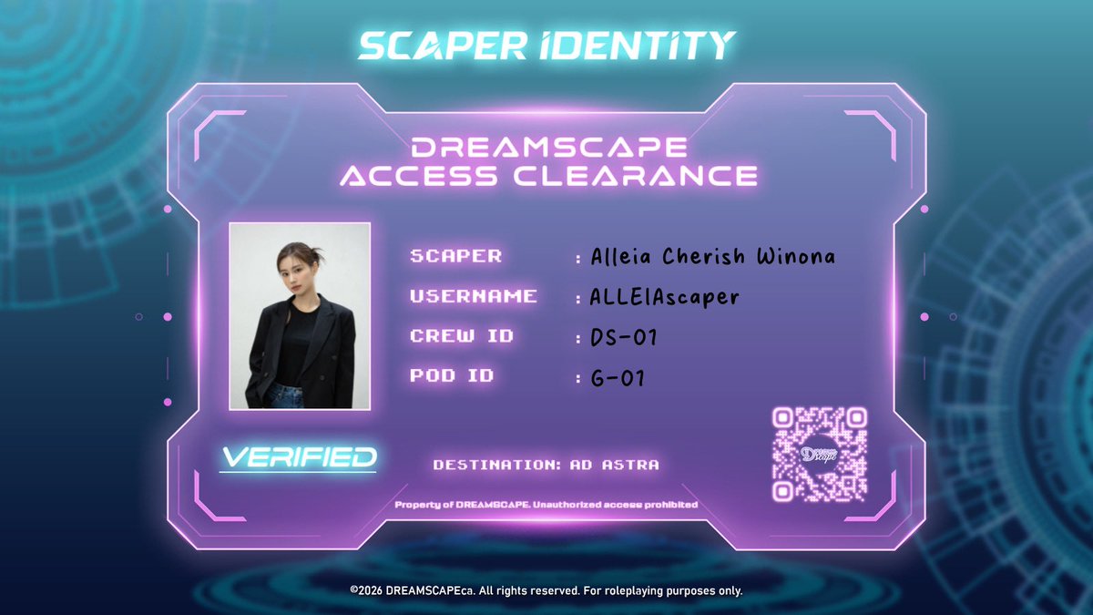 ALLEIAarch's tweet photo. @DREAMSCAPEca Exp. 

𝐵𝑜𝑎𝑟𝑑𝑖𝑛𝑔 𝐶𝑜𝑚𝑝𝑙𝑒𝑡𝑒 — DS-01-G-01 — Alleia Cherish Winona. https://t.co/wIj2EIIPyk