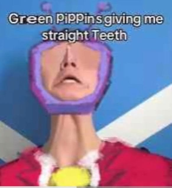 battenna69's tweet photo. green pippins giving me straight teetth https://t.co/9odtSn34Av
