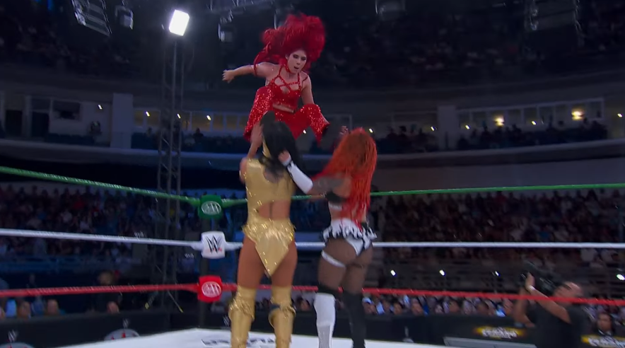 Cigano300's tweet photo. Great episode of AAA tonight. 

- A new monster heel debuted
- Dom had a fantastic sit down w/ Andrea Bazarte + Liv appeared
- Noisy Boy and Jack Cartwheel delivered a banger
- Los Perros del Mal made another statement
- Flammer, Shani and La Catalina showed out in the main event https://t.co/g0fWl5ESSf