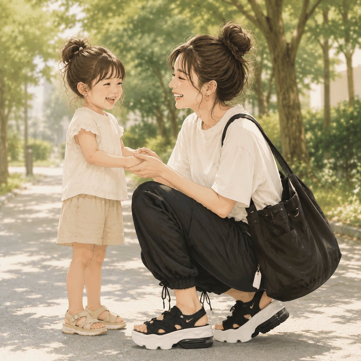 fw2ztb's tweet photo. これは完全に持論だけど、

3歳以上のお子さんを持つママ
→ ナイキエアマックス ココ

3歳以下のお子さんを持つママ
→ ナイキエアマックス アイラ

を履いている率、高くない？？😂

異論は認めます。 https://t.co/cm92aDqN3U