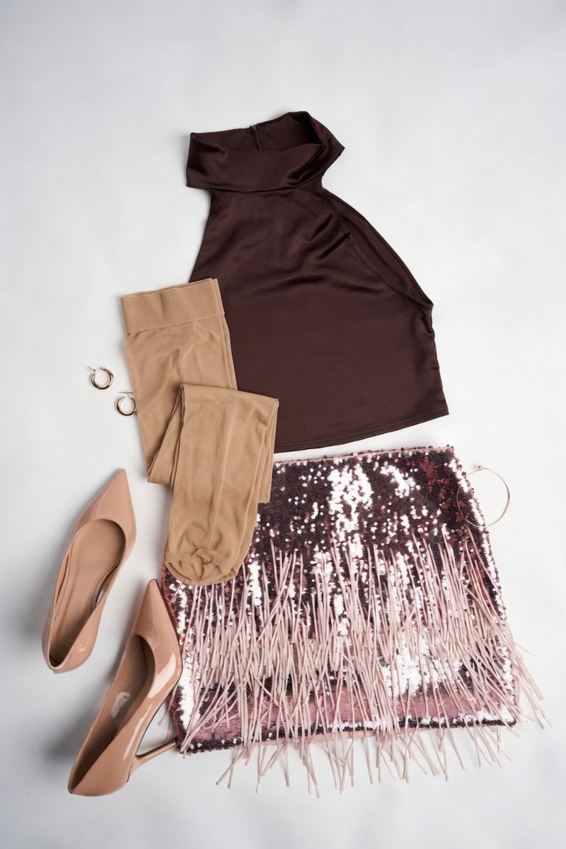 CDressOutfits's tweet photo. Nueva serie de Fashion Box
Top marrón + falda rosa de lentejuelas
 #Mechicross #SissyMechi #FashionBox #Flatlay #Shoeslovers #Loboutin #Fashion #Crossdressing #Crossdresser 
Model: @mechidivine https://t.co/p2CdqyRBj8