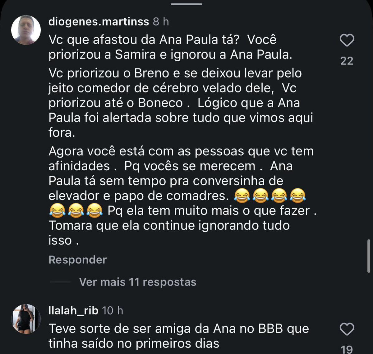 costa_luh7's tweet photo. só alguns comentários recentes no último vídeo da milena sobre ABUS* INFANTIL

pelo amor de Deus, não é possível a falta de caráter desse povo de não respeitar nem um assunto seríssimo pra falar asneira de bbb e amizade alheia

essa torcida é nojenta demais https://t.co/1K4GVYiXUF