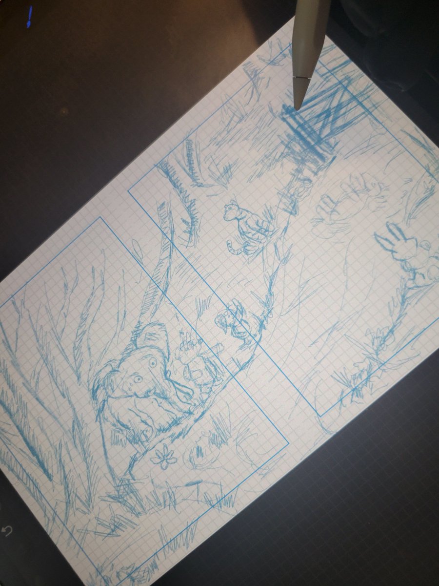 alt_world's tweet photo. Well, it has been a day. However, now home, I took thirty minutes of my day to draw out my first double page spread for my Winnie-the-Pooh comic book story for the Four Seasons of Pooh graphic novel 👍
#comics #onething #winniethepooh #noredshirts #layout https://t.co/rm0bbklVJj