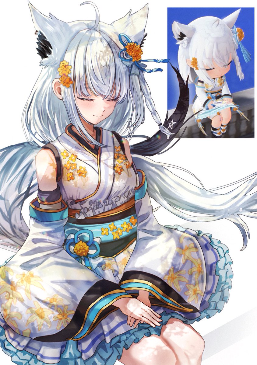 illust_Nemu's tweet photo. 「ホロドリ☆5 白上フブキ🏵️」
衣装が綺麗すぎる…

#絵フブキ https://t.co/gn1R6IQwGE