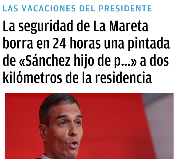 CCivicaCatalana's tweet photo. Las Fuerzas de Seguridad son incapaces de detectar a sesenta mil invasores a cien metros de la frontera de Ceuta pero sí detectan a 2 kilómetros de distancia una pintada contra el Amado Líder. https://t.co/gcdqqBqLNw